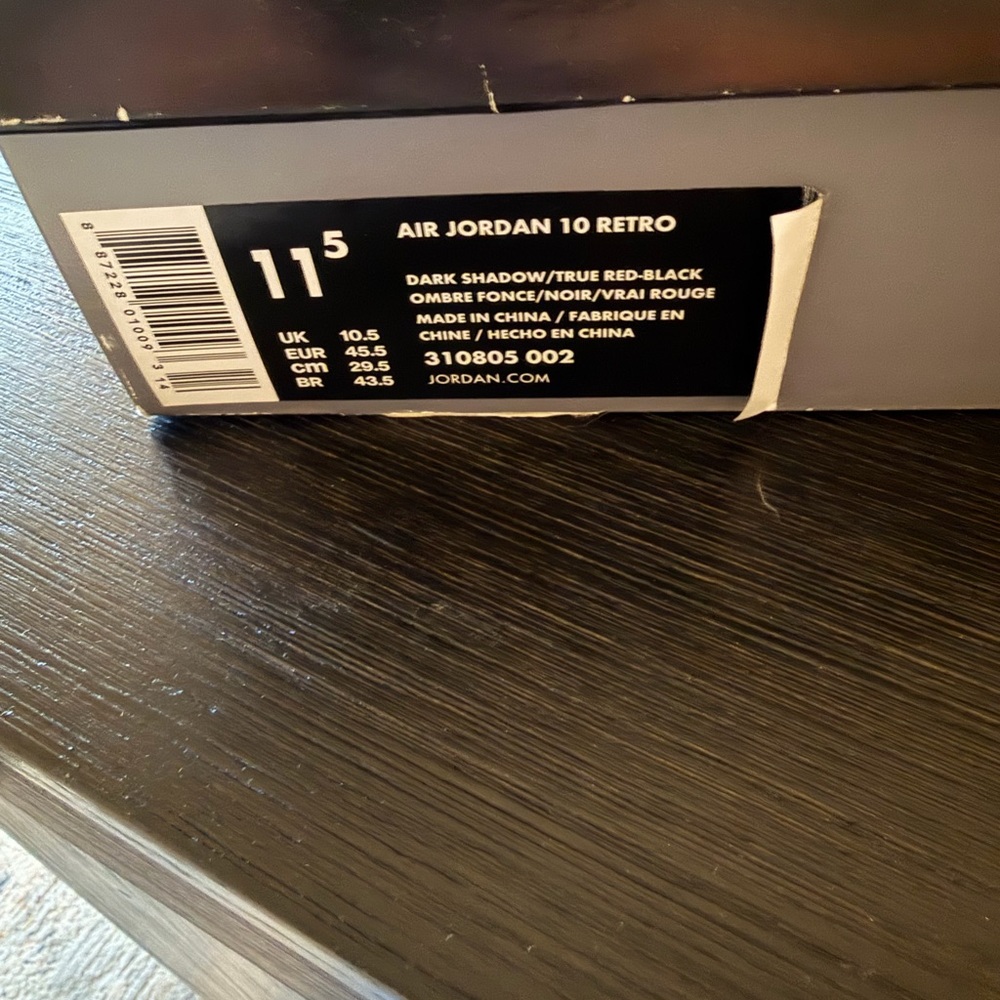 Jordan Men's Retro 10 Size 11.5 Shadow 2018 - Picture 5 of 5